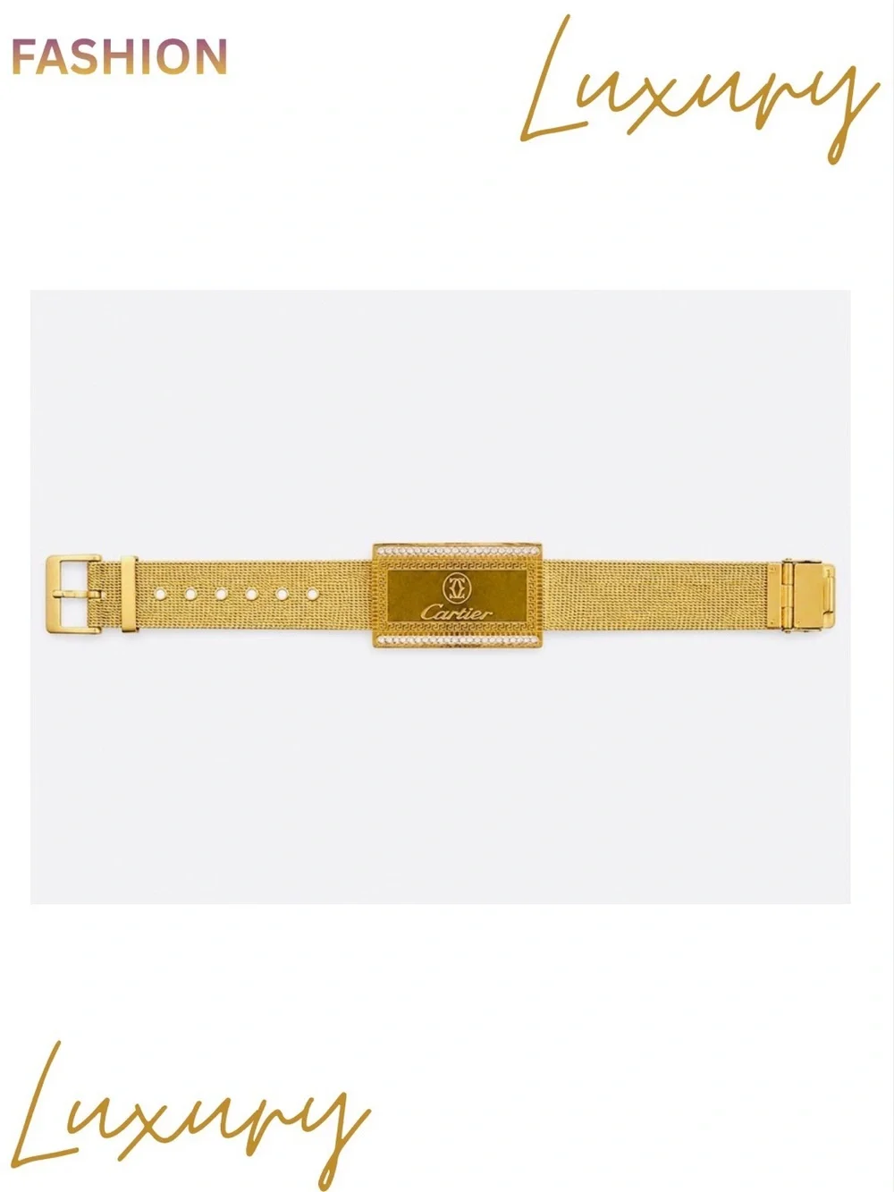 BRACELET: 18K Gold Plated Mesh w/Embellished Rhinestones, NWOT